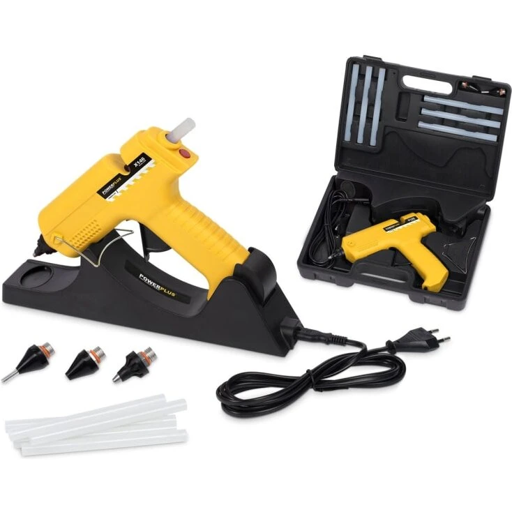 PowerPlus limpistolsæt 230 V, 13 dele med ladestation