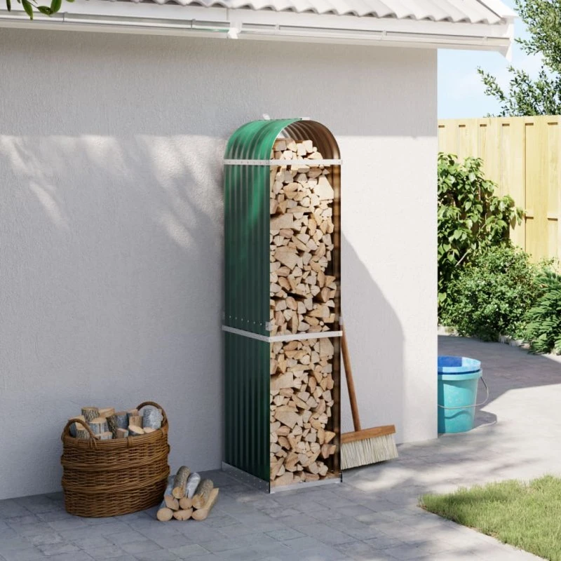 Brændestativ i galvaniseret stål, lysegrå 80×45×190 cm