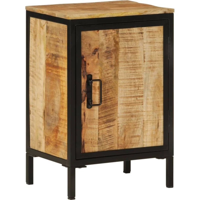 vidaXL badeværelsesskab i massivt mangotræ med jernstel 40x30x60 cm