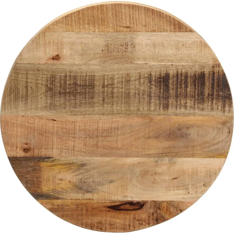 vidaXL bordplade Ø60x3,8 cm rund massivt ru mangotræ