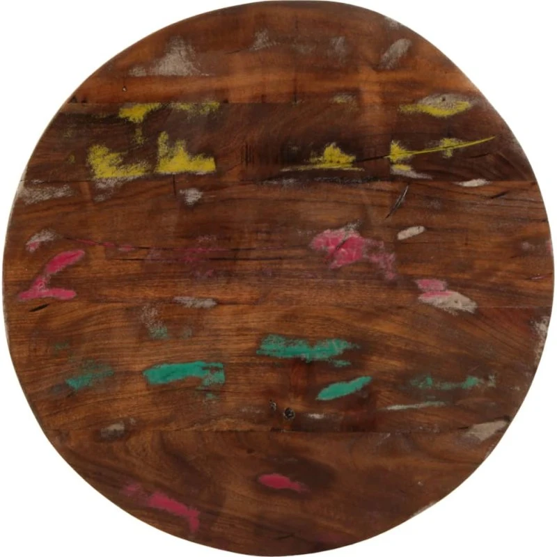 vidaXL bordplade rund Ø60x2,5 cm massivt genbrugstræ