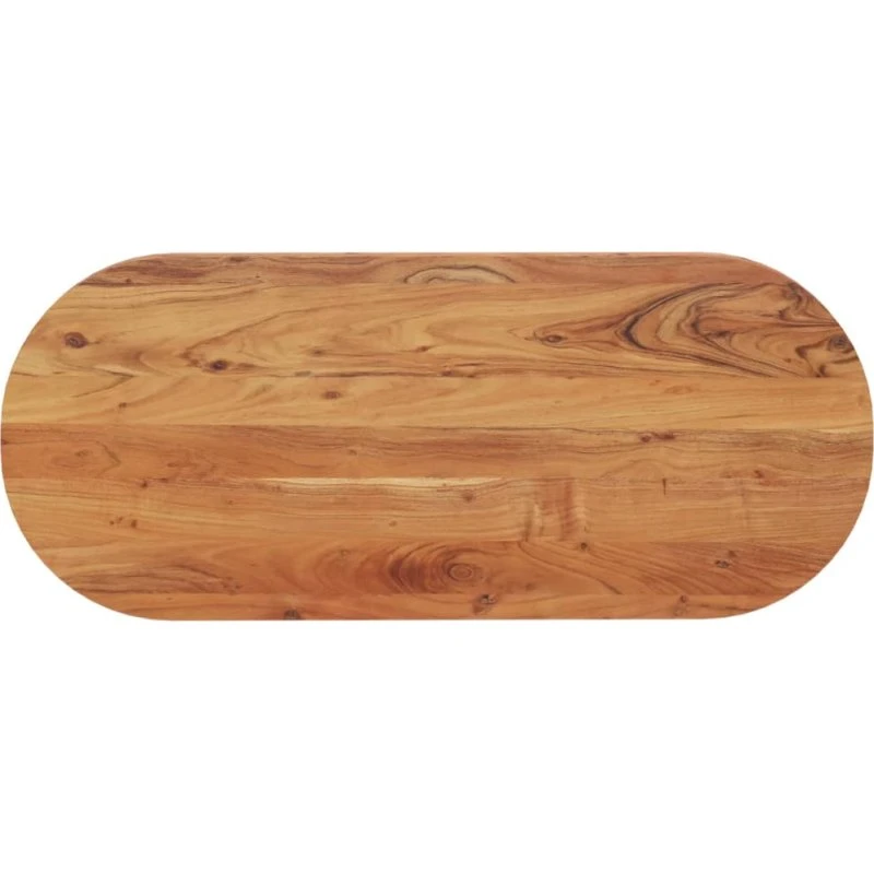 vidaXL Bordplade oval 120x50x3,8 cm i massivt akacietræ