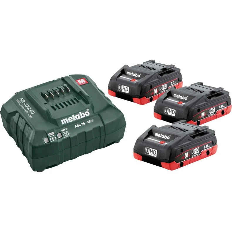 Metabo 18V batterisæt 3x 4,0Ah LiHD + ASC 30-36 oplader