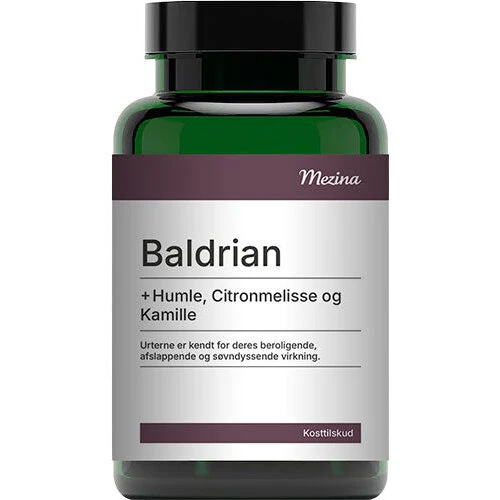 Mezina Baldrian + Humle, Citronmelisse og Kamille – 120 kapsler