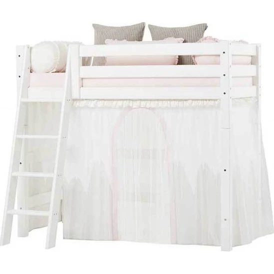 Hoppekids Forhæng til mellemhøj seng, Winter Wonderland m. tyl 70x160