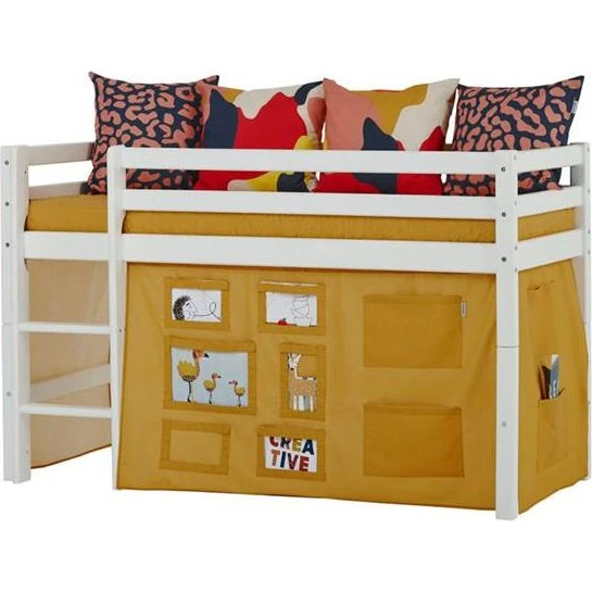 Hoppekids forhæng til halvhøj-/etageseng, gul 70x160