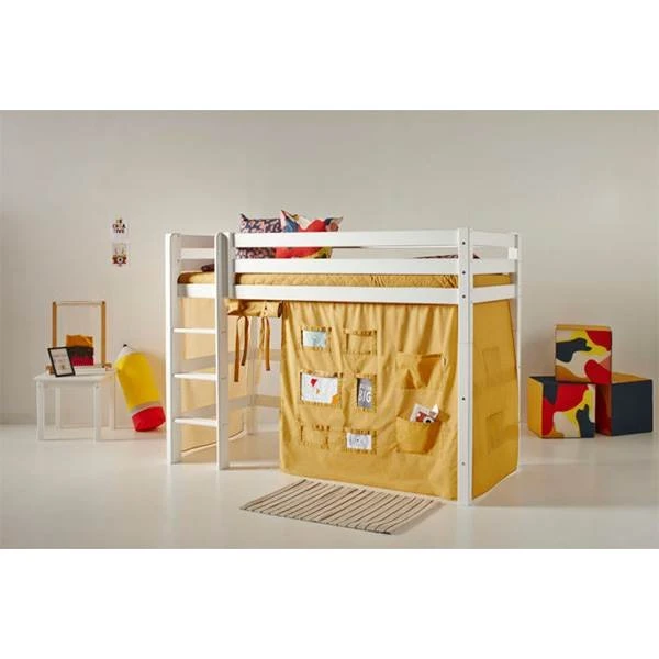 Hoppekids Forhæng CREATOR til mellemhøj seng, Gul 90x200