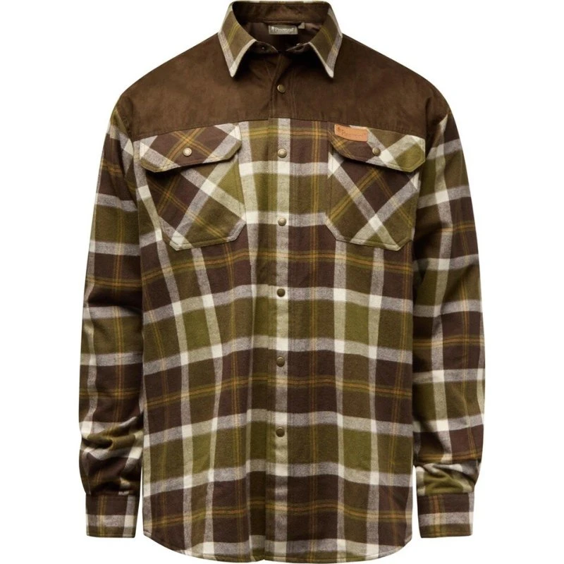 Pinewood Douglas flannelskjorte Olivengrøn/Cr.White 2XL