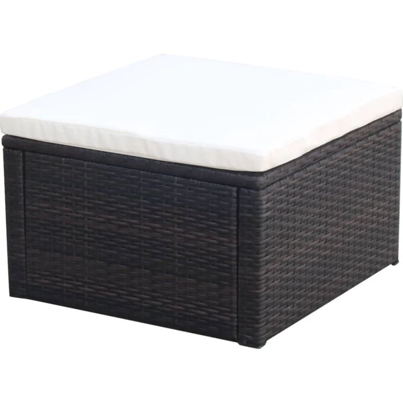 vidaXL fodskammel i polyrattan 53x53x30 cm brun