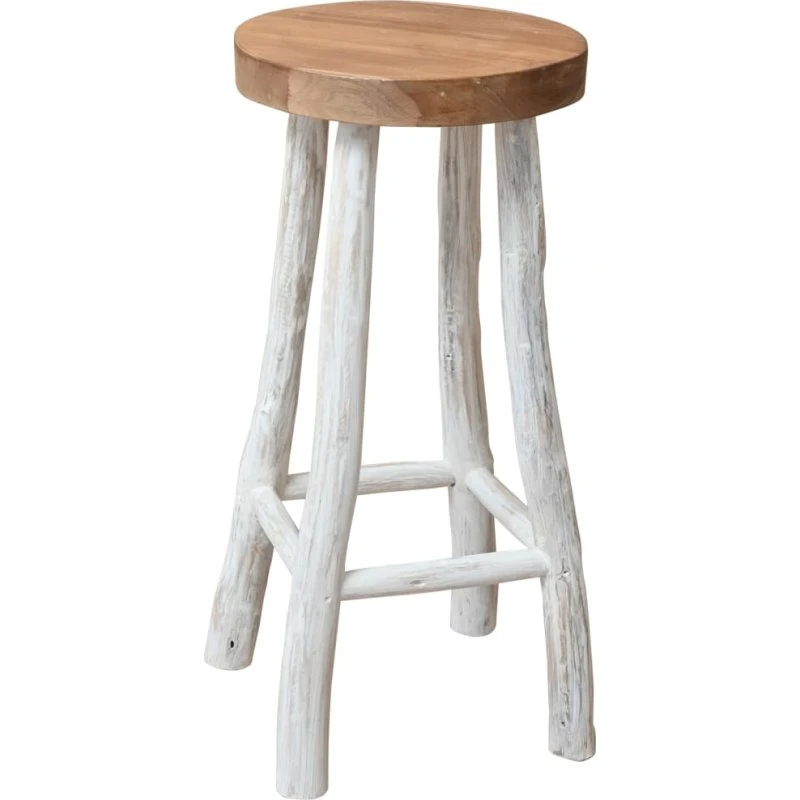 vidaXL Barstol i massivt teaktræ