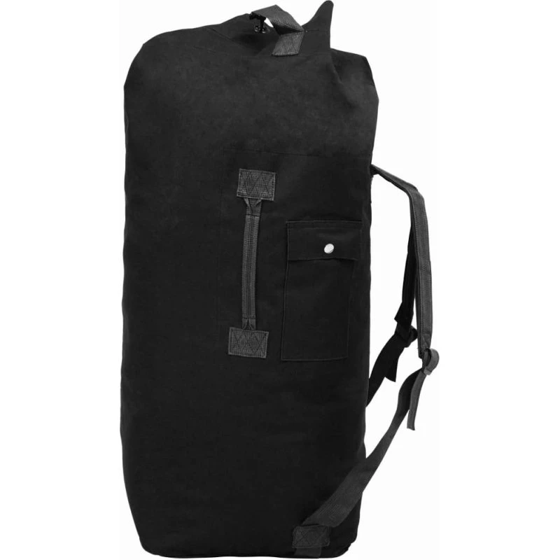 vidaXL duffeltaske militærstil 85 L - sort