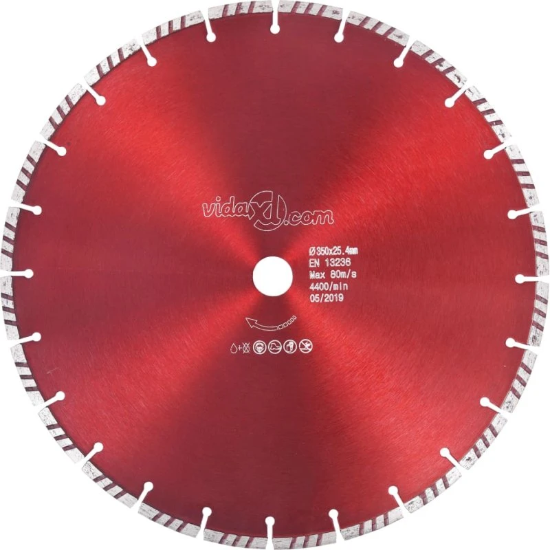 vidaXL diamantskæreskive 350 mm turbofunktion, stål