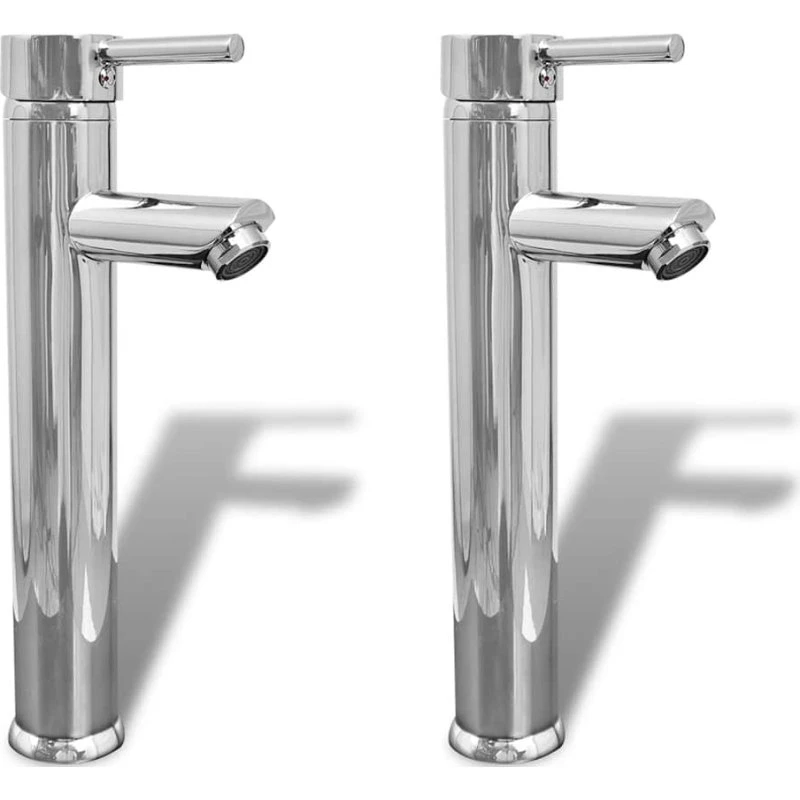 vidaXL badeværelsesblandingsbatteri 2 stk. krom