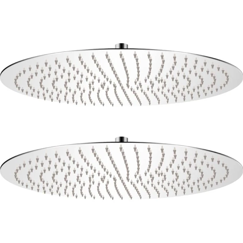vidaXL Rainshower brusehoveder 2 stk. rustfrit stål Ø50 cm