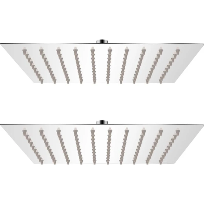 vidaXL Rainshower brusehoveder 2 stk. 20x20 cm rustfrit stål