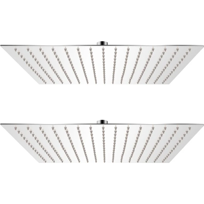 vidaXL brusehoveder 2 stk. 40x40 cm rustfrit stål (firkantet)