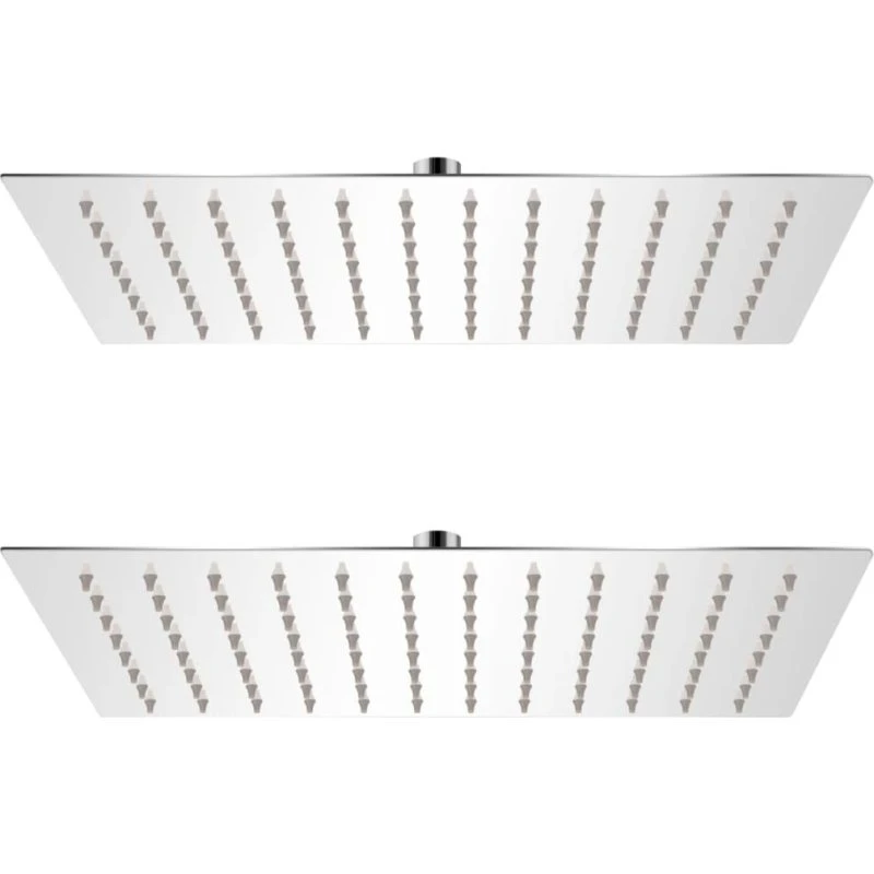 vidaXL rainshower brusehoveder 2 stk. rustfrit stål 30 x 20 cm