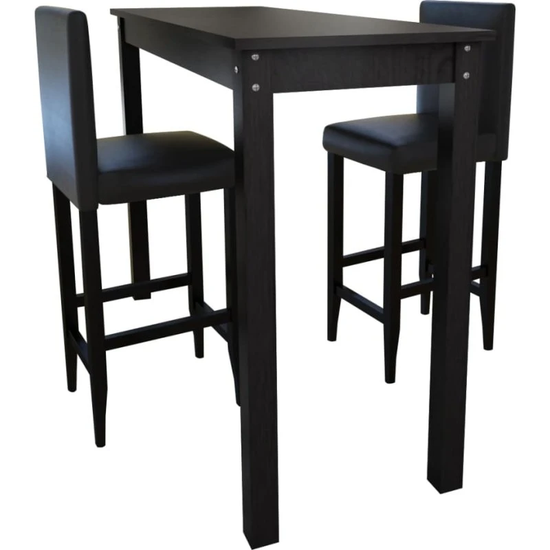 London 160727 Barstol 2-pak med stort barbord, sort