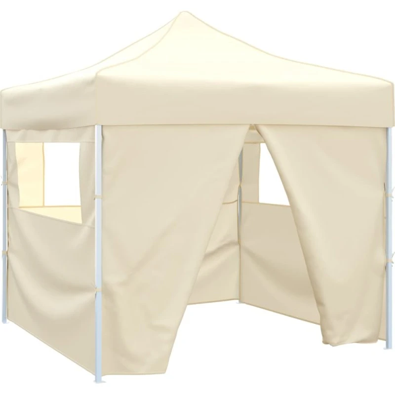 vidaXL foldbart telt creme 3 x 3 m med 4 vægge