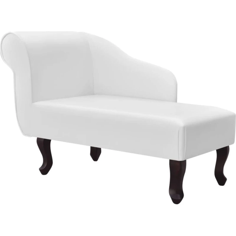 vidaXL Chaiselong i kunstlæder, hvid, 104x51x69,5 cm