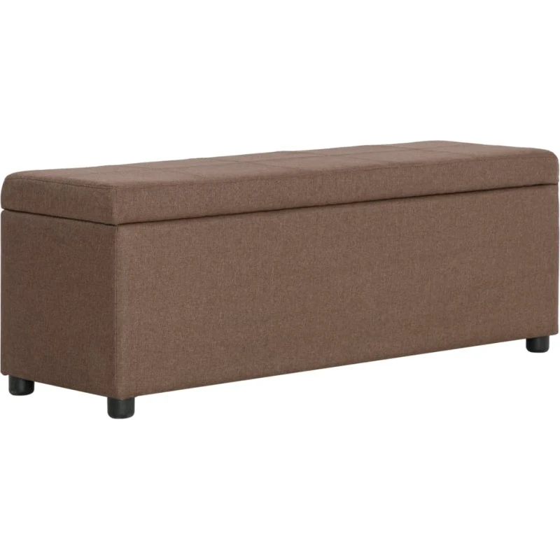 vidaXL opbevaringsbænk 116 cm polyester, brun