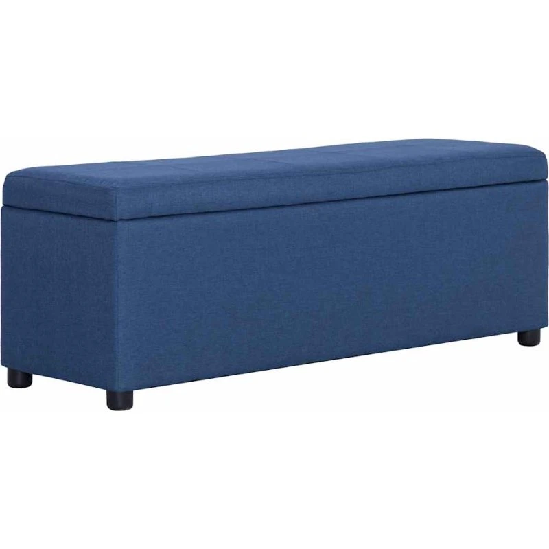 vidaXL bænk med opbevaringsrum 116 cm polyester blå