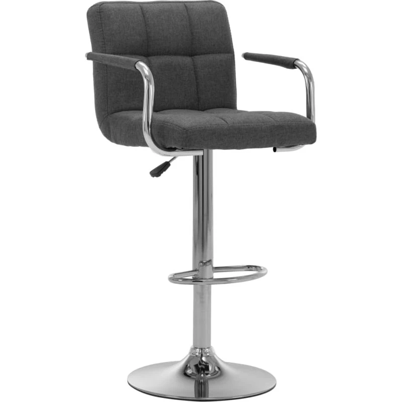 vidaXL barstol stof mørkegrå, højdejustérbar med kromstel