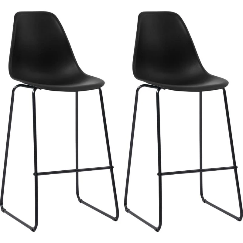 vidaXL barstole 2 stk. sort plast