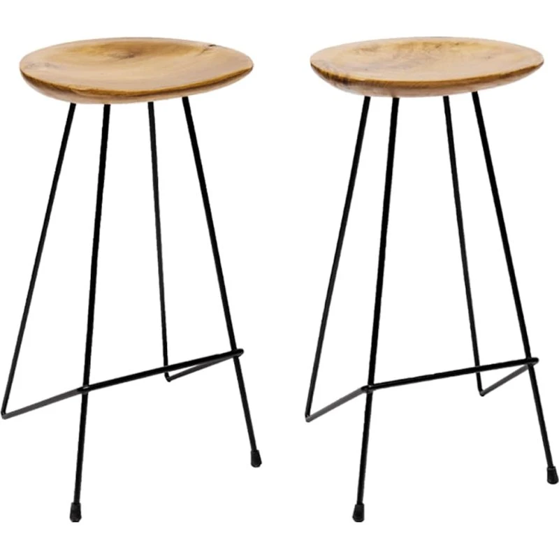 vidaXL barstole 2 stk. massivt teaktræ