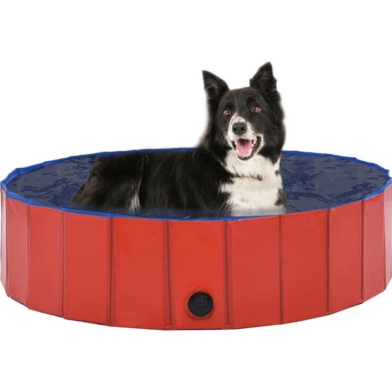 vidaXL foldbart hundebassin 120 x 30 cm, PVC rød