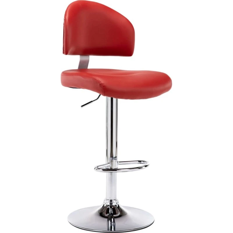 vidaXL barstol i kunstlæder, vinrød, højdejusterbar