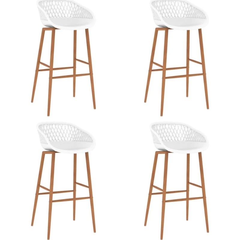vidaXL 4 stk. barstole i hvid