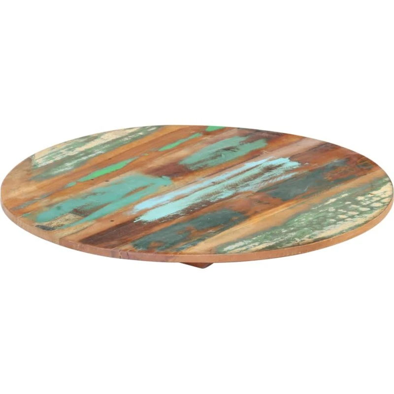 vidaXL rund bordplade 50 cm, 15–16 mm massivt genbrugstræ