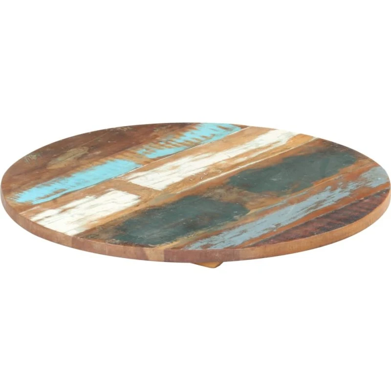 vidaXL bordsplade rund 40 cm, 25–27 mm massivt genbrugstræ