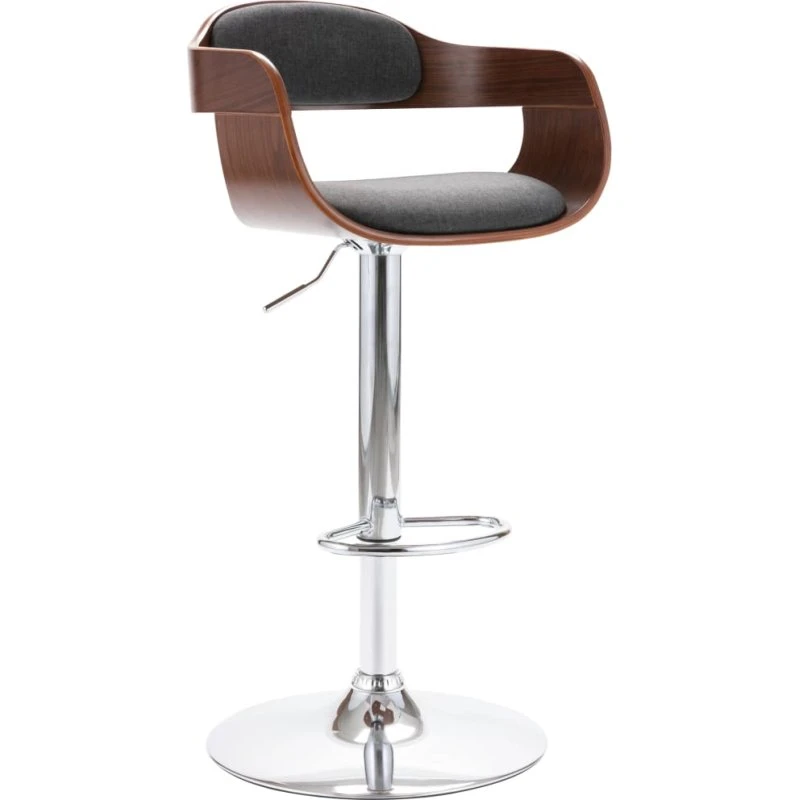 vidaXL barstol krydsfiner og stof, grå, justerbar