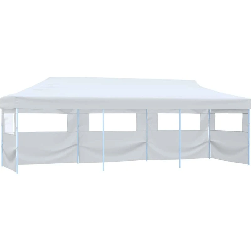 vidaXL pop-up festtelt 3 x 9 m med 5 sidevægge, hvid