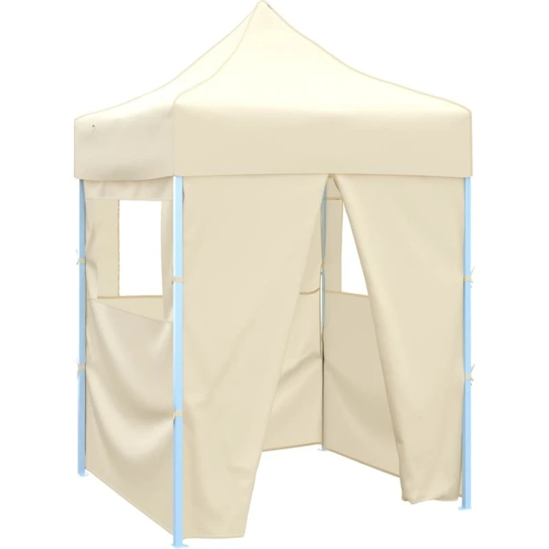 vidaXL foldbart festtelt 2x2 m med 4 sidevægge, creme