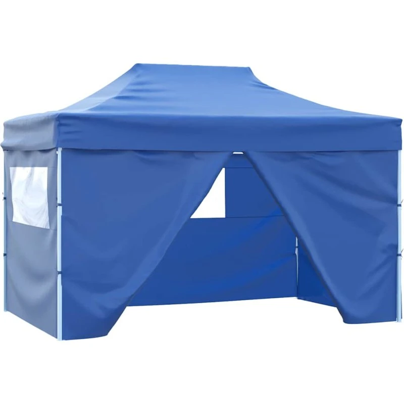 vidaXL foldbart festtelt 3x4 m med 4 sidevægge – blå