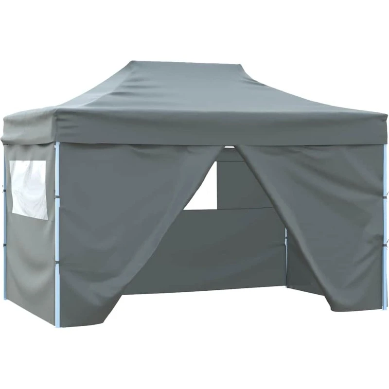 vidaXL foldbart festtelt 3x4 m med 4 sidevægge, stål, antracit