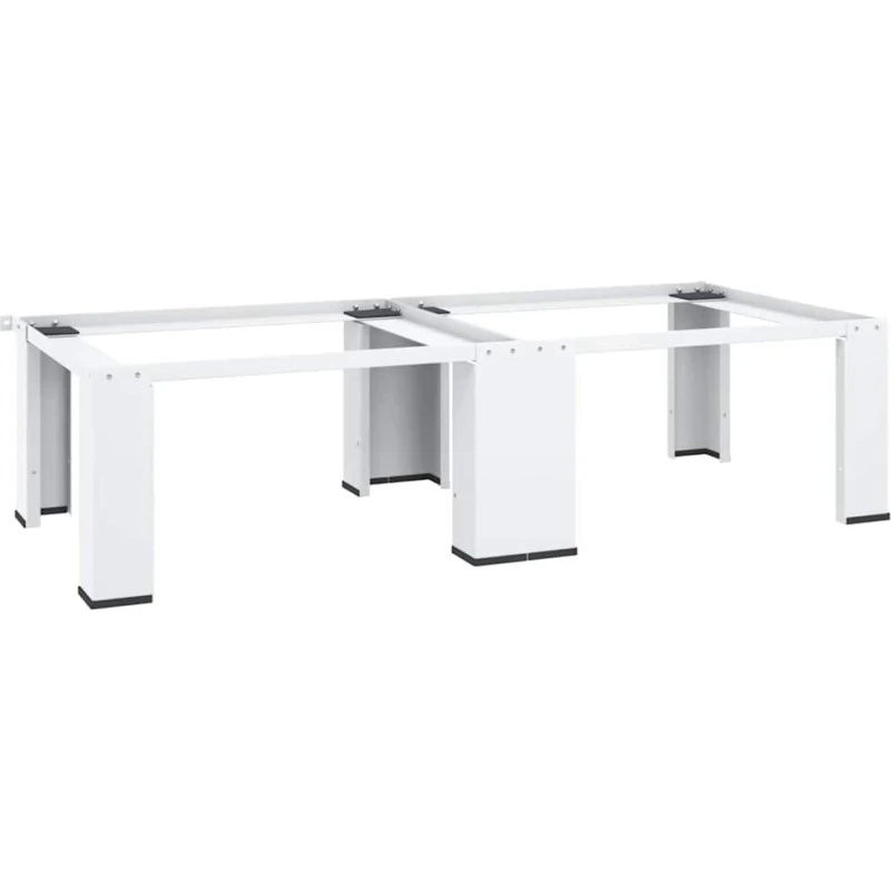 vidaXL dobbelt sokkel til vaskemaskine og tørretumbler, hvid