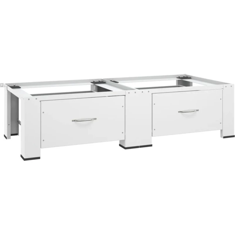 vidaXL dobbelt sokkel med skuffer til vaskemaskine, hvid