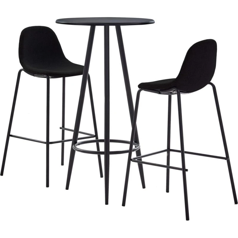 vidaXL barsæt 3 dele stof sort