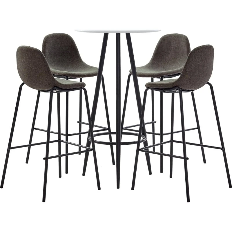 vidaXL barsæt 5 dele stof mørkegrå