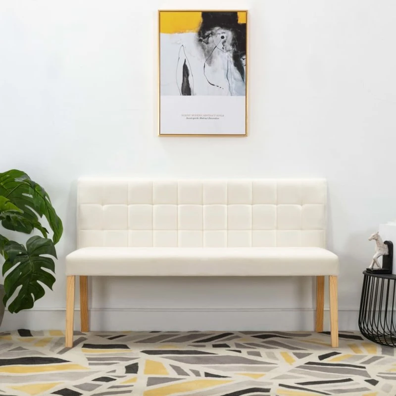 vidaXL bænk 140 cm fløjl creme