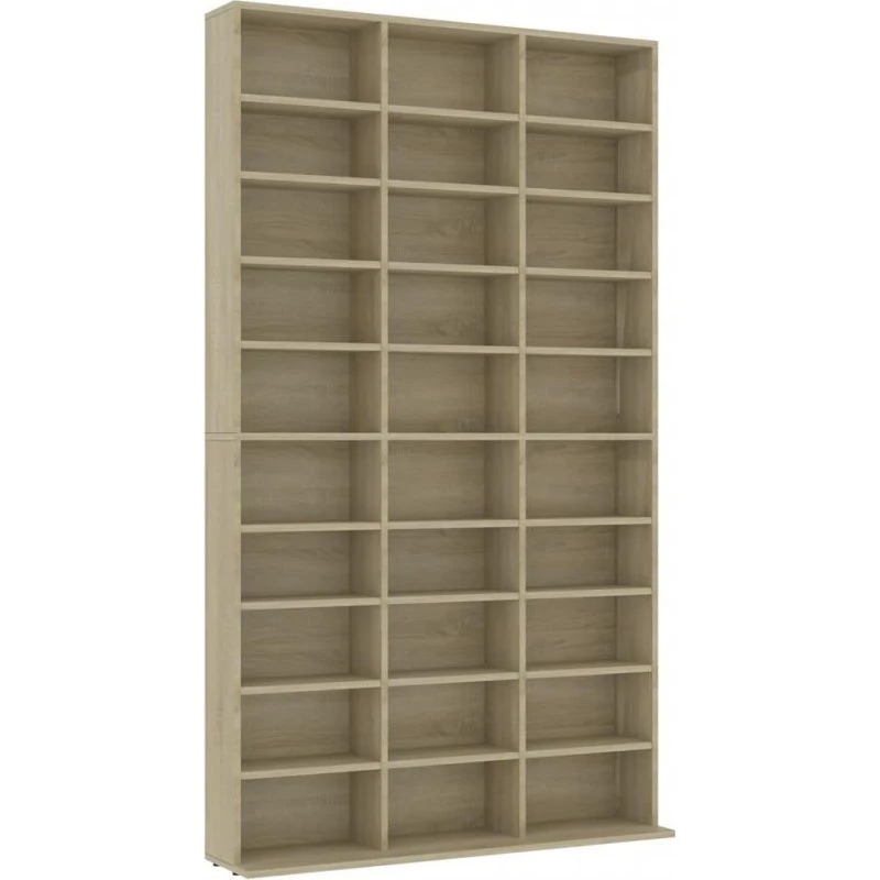 vidaXL CD-reol 102x16x177,5 cm konstrueret træ Sonoma-eg