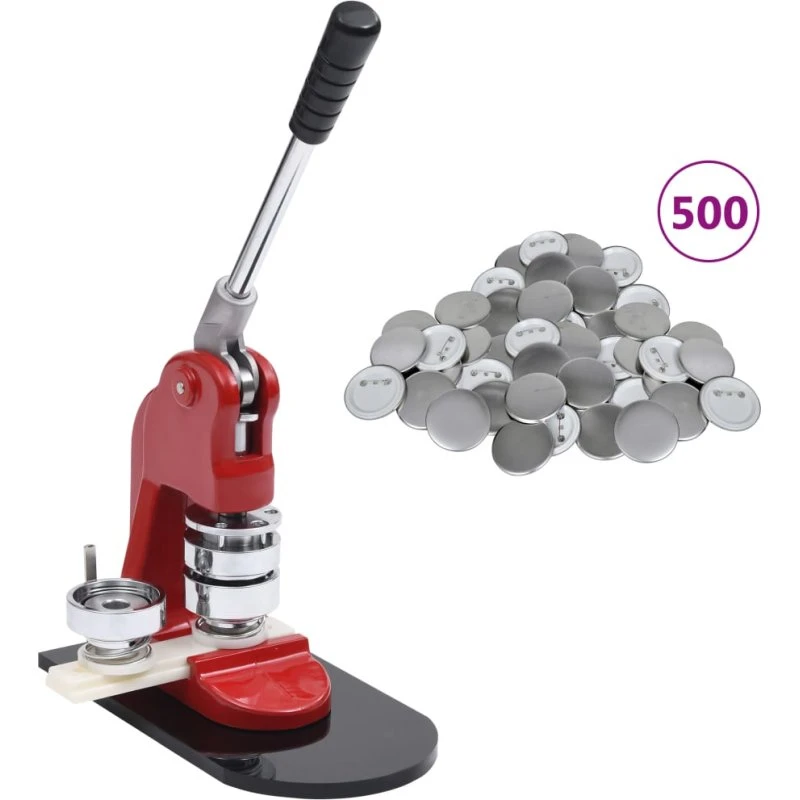 vidaXL badgemaskine med 500 badges, 37 mm