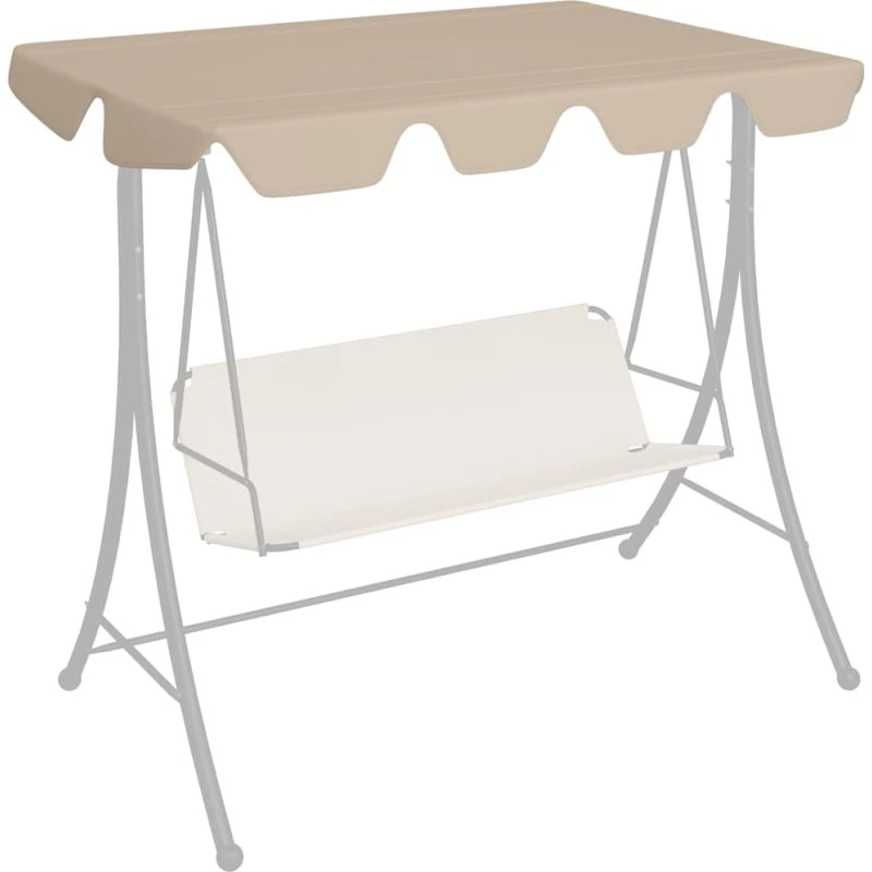 vidaXL baldakin til havegynge 188/168x145/110 cm beige