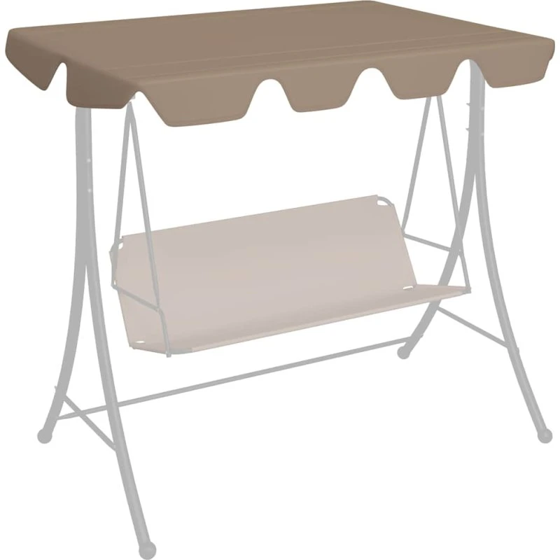 vidaXL baldakin til havegynge 188/168x145/110 cm gråbrun