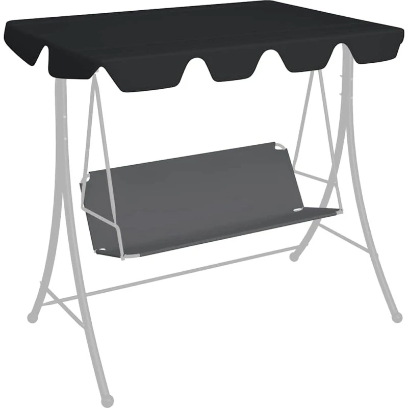 vidaXL baldakin til havegynge 188/168x145/110 cm sort