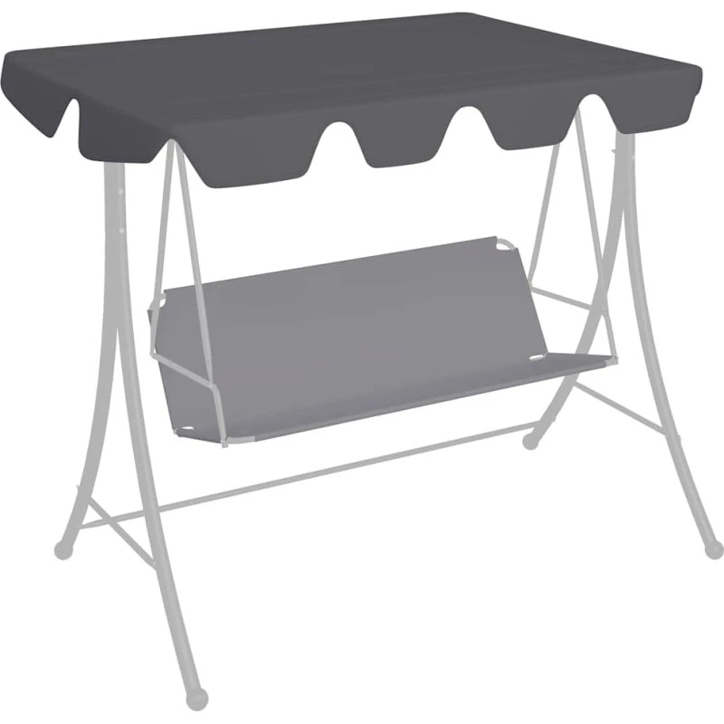 vidaXL baldakin til havegynge 150/130x105/70 cm antracitgrå